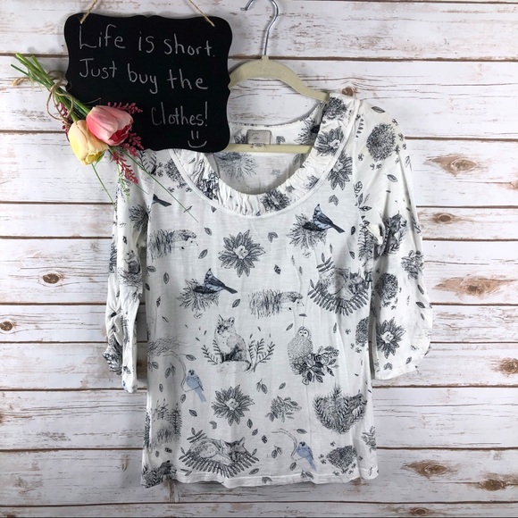 Anthropologie Postmark Creature Comforts top - Picture 2 of 8